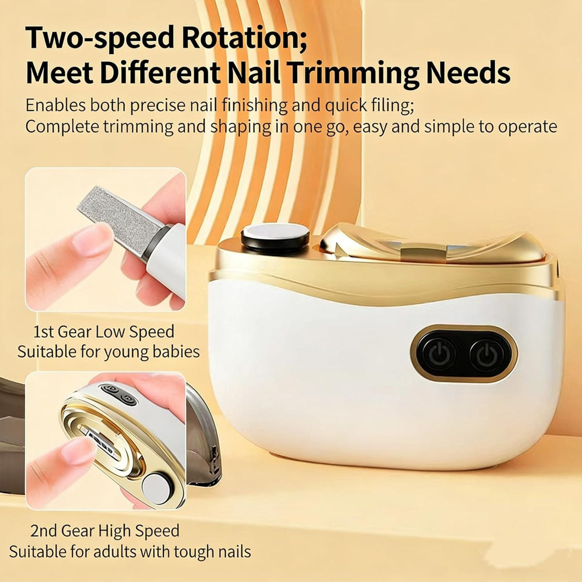 Electric Toe Nail Clippers Trimmer with LED Light for Kids & Seniors - Safe & Easy Pedicure Tool
