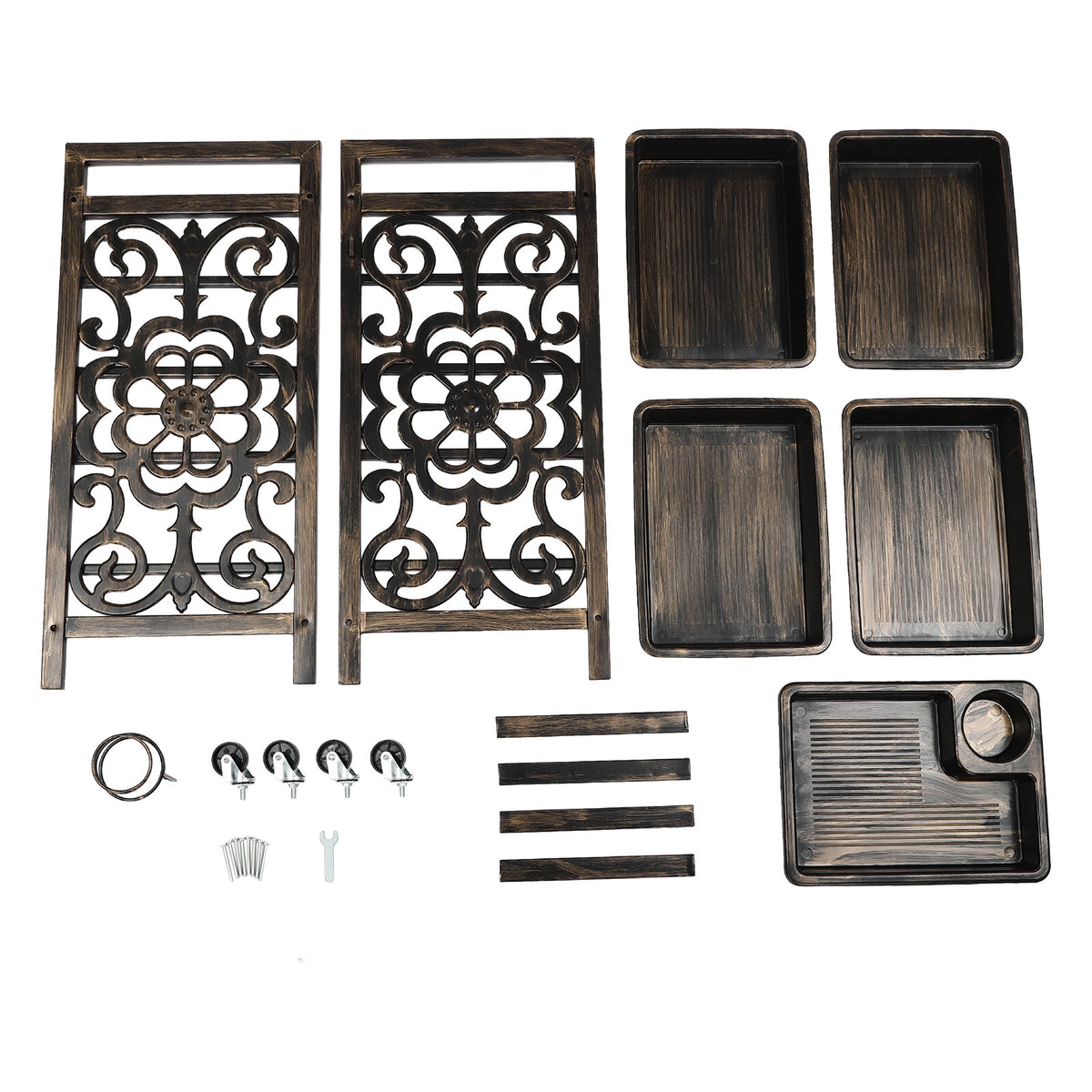 Salon Rolling Storage Trolley with 5 Shelves & Vintage Design