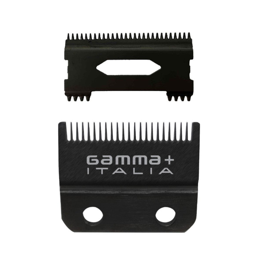 Gamma+ Double Black Diamond Carbon DLC Fixed Replacement Fade Blade for Hair Clippers