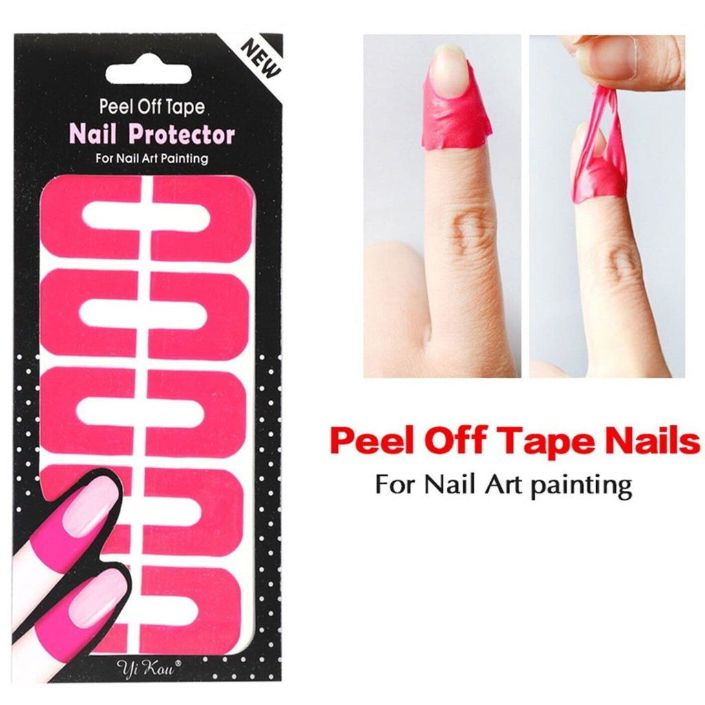 Pink Nail Protector Peel Off Tape - Easy-to-Use Nail Shield Sheets