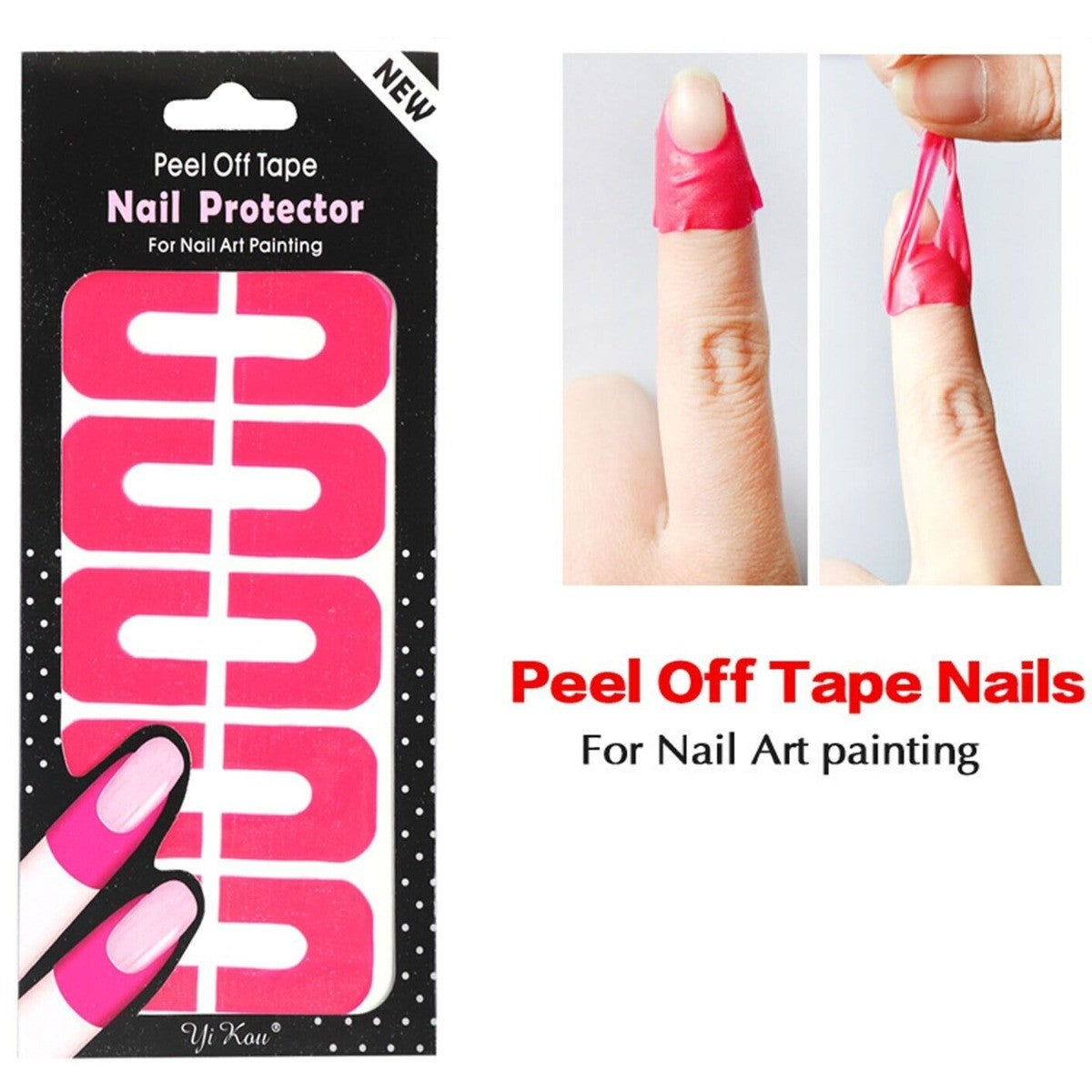 Pink Nail Protector Peel Off Tape - Easy-to-Use Nail Shield Sheets
