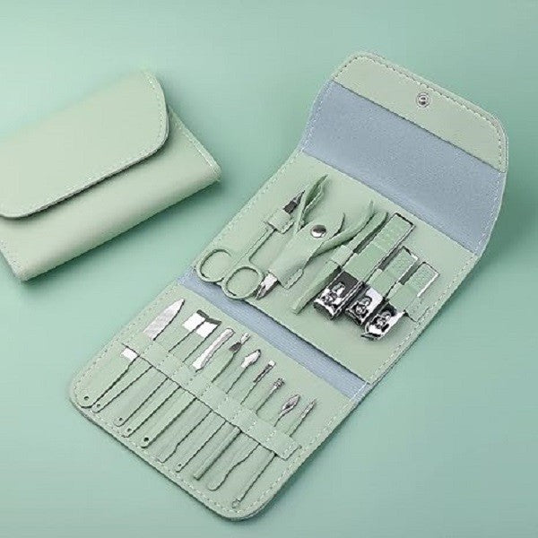 16-Piece Stainless Steel Nail Clipper & Manicure Set with Storage Case