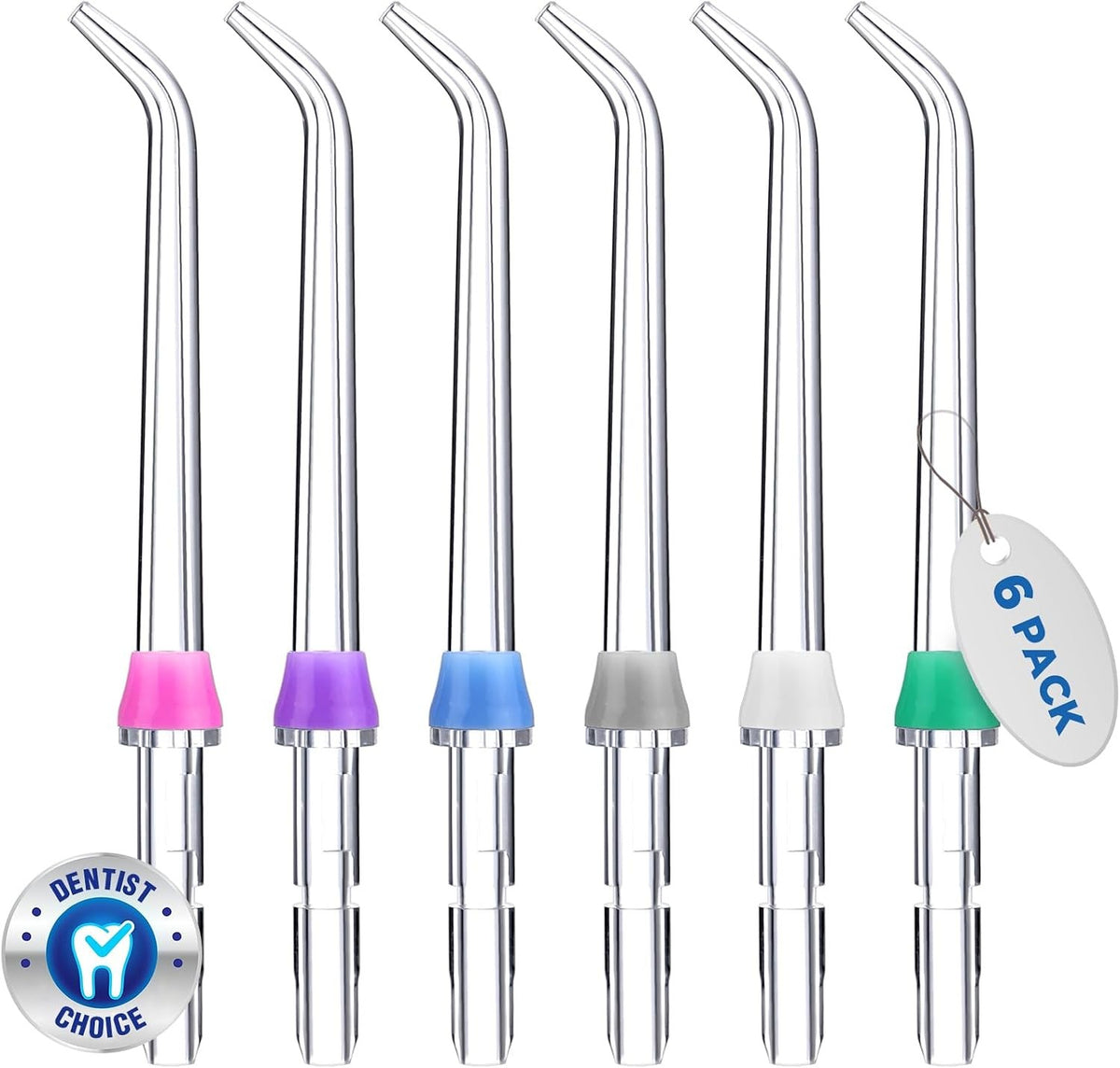 Waterpik Replacement Tips Set - 6 Color-Coded Water Flosser Heads