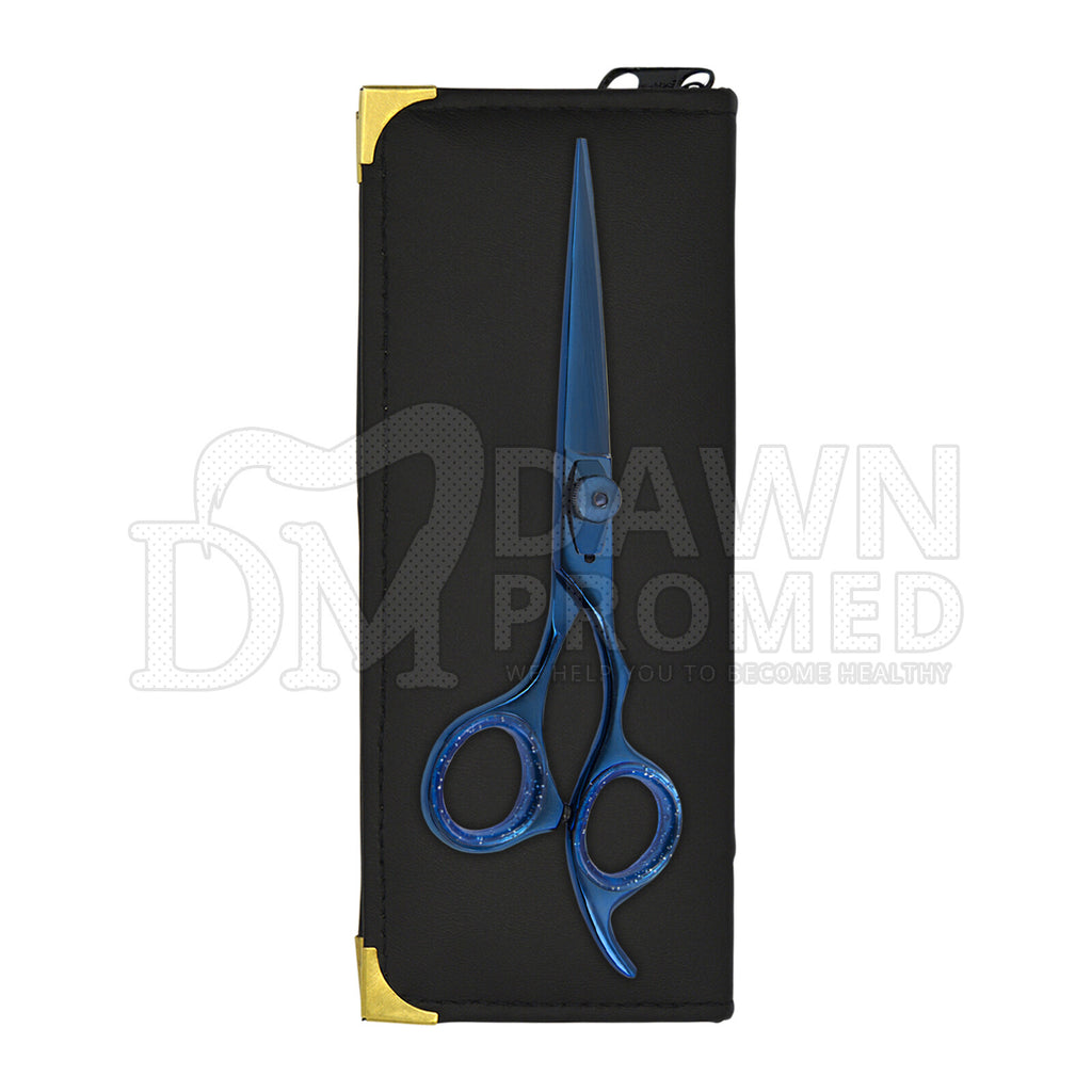 Professional Hair Cutting Scissors 6.5 inch Salon Shears Blue Plasma Coated