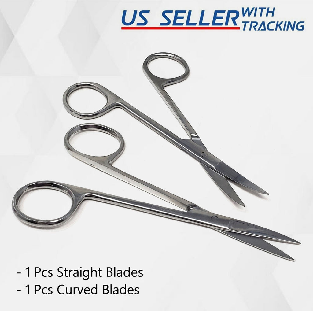 Multipurpose Small Scissors for Mustache, Eyebrows, Thread - Curved & Straight