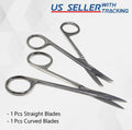 Multipurpose Small Scissors for Mustache, Eyebrows, Thread - Curved & Straight