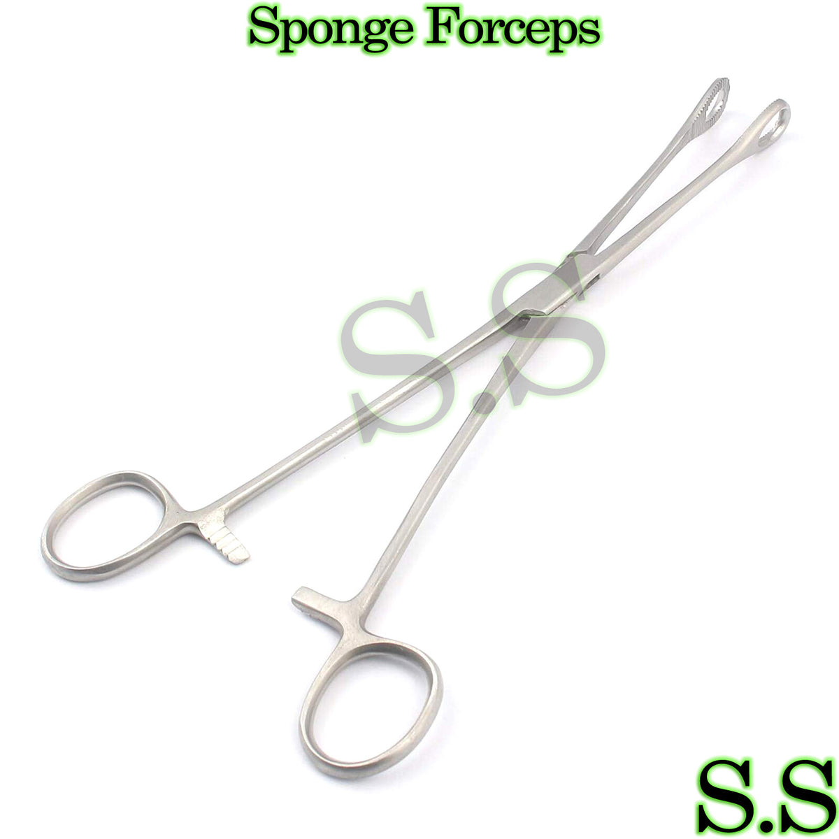 Forester Sponge Forceps Body Piercing Pliers Tool 9.5" Serrated Straight