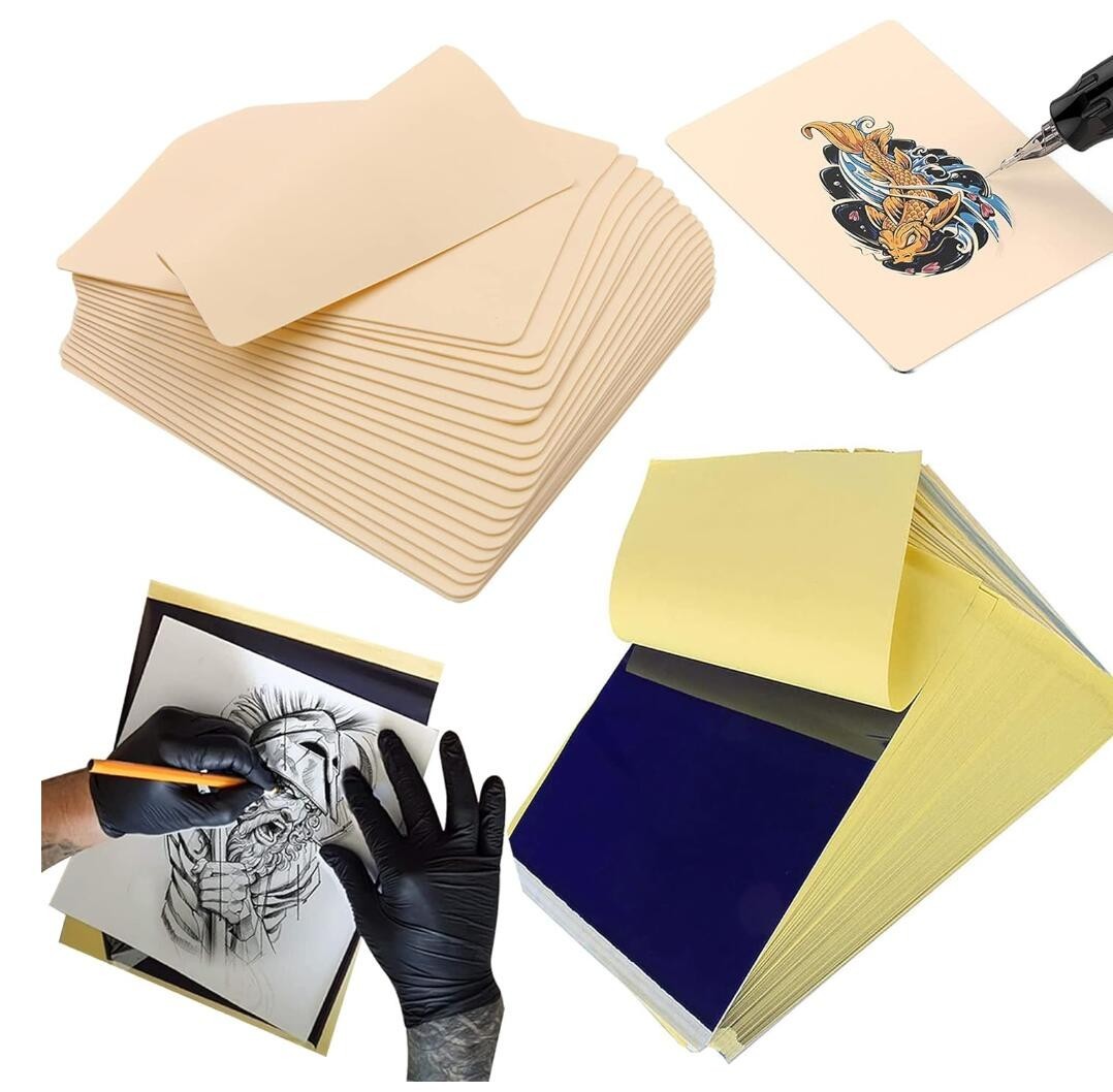 Tattoo Practice Skin Sheets 7.87 x 5.98 in - Synthetic Skin-Like for Needle Machines, 5/10/25/50/100 pcs