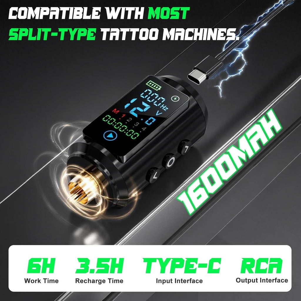 Wireless Tattoo Battery Pack with Jumpstart Function – 6 Hour Performance