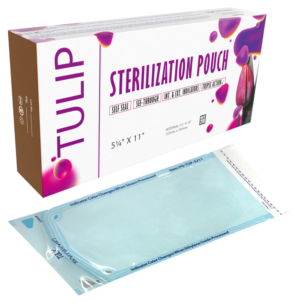 1000 5.25" x 10" Self-Sealing Sterilization Pouches Nail Bags