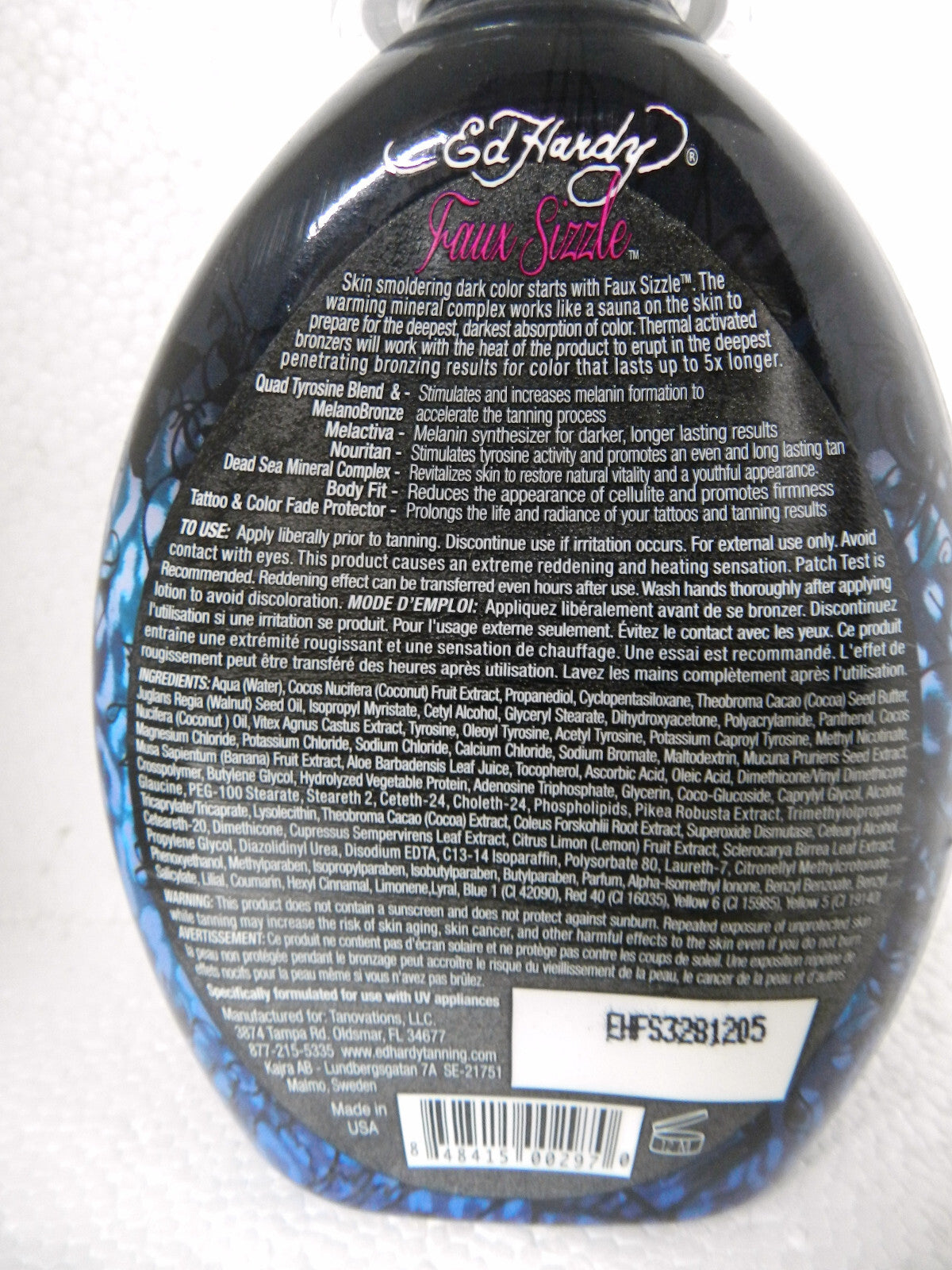 Faux Sizzle Warming Bronzer Indoor Tanning Lotion by Ed Hardy 13.5oz