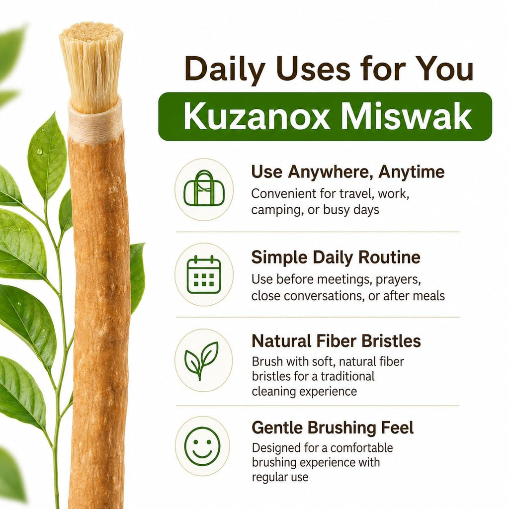 Natural Miswak Toothbrush Sticks Pack of 12 - Traditional Oral Care