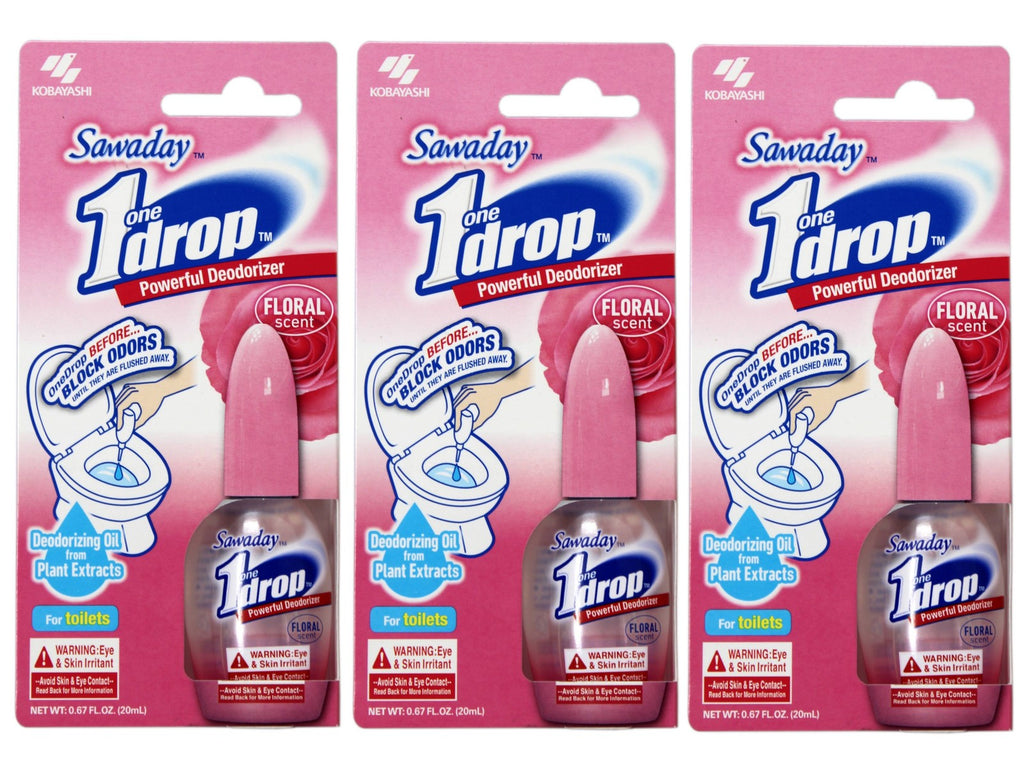 Bathroom Deodorizer Floral Scent 0.67 oz 3 Pack | Odor Blocker & Freshener