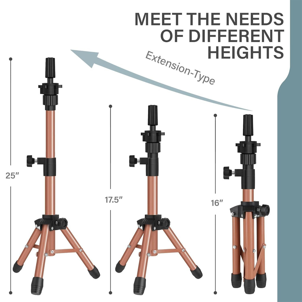 Adjustable Mannequin Head Tripod with Non-Slip Feet for Salon & Display