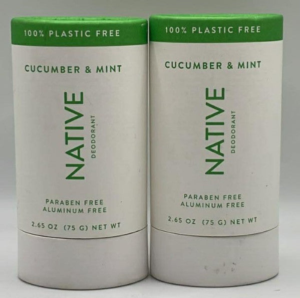 Native Deodorant Stick 2.65 OZ Cucumber & Mint - 2 Pack Aluminum Free