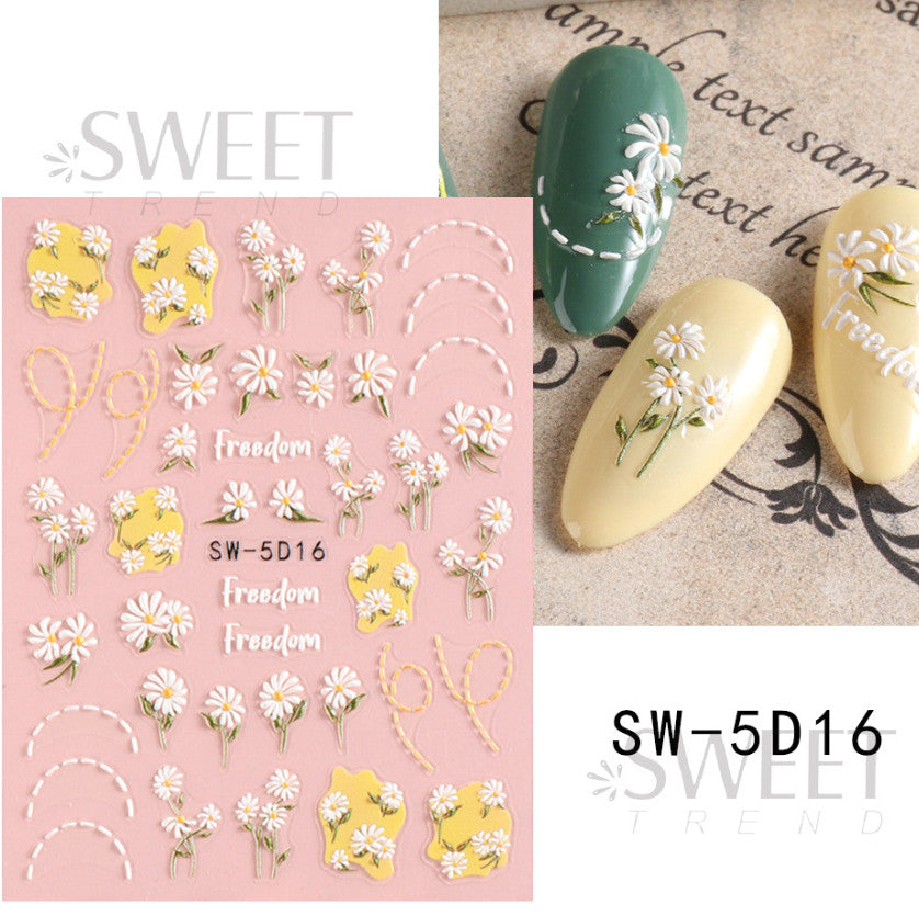Assorted Nail Art Stickers with Floral and Butterfly Designs for Manicure