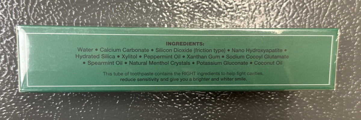Nano Hydroxyapatite Tooth Enamel Whitening Toothpaste - Strong Mint