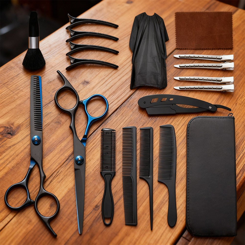 Professional Hair Cutting Scissors Set 19 Pieces for Salon & Home Use