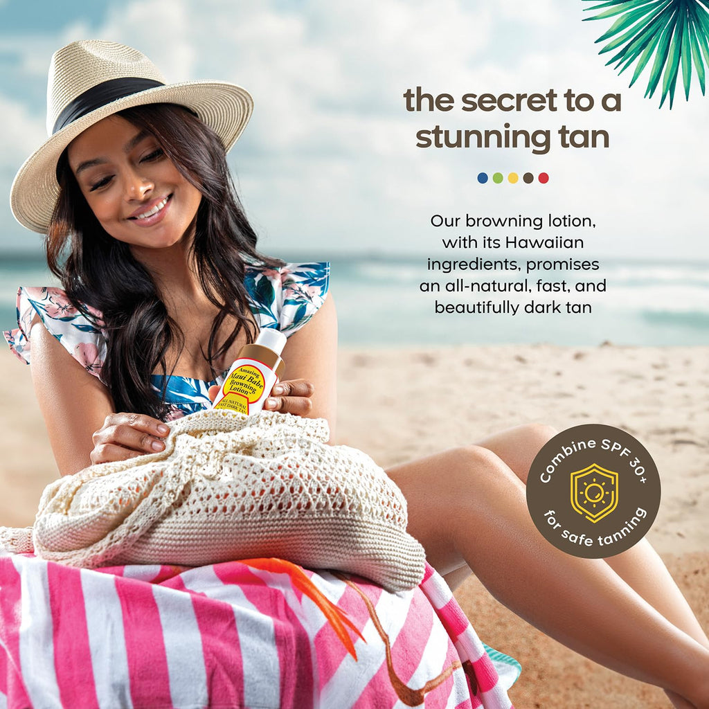 Natural Hawaiian Tan Accelerator Lotion with Vitamins - Deep Sun-Kissed Glow