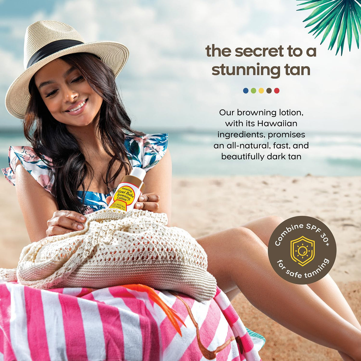 Natural Hawaiian Tan Accelerator Lotion with Vitamins - Deep Sun-Kissed Glow