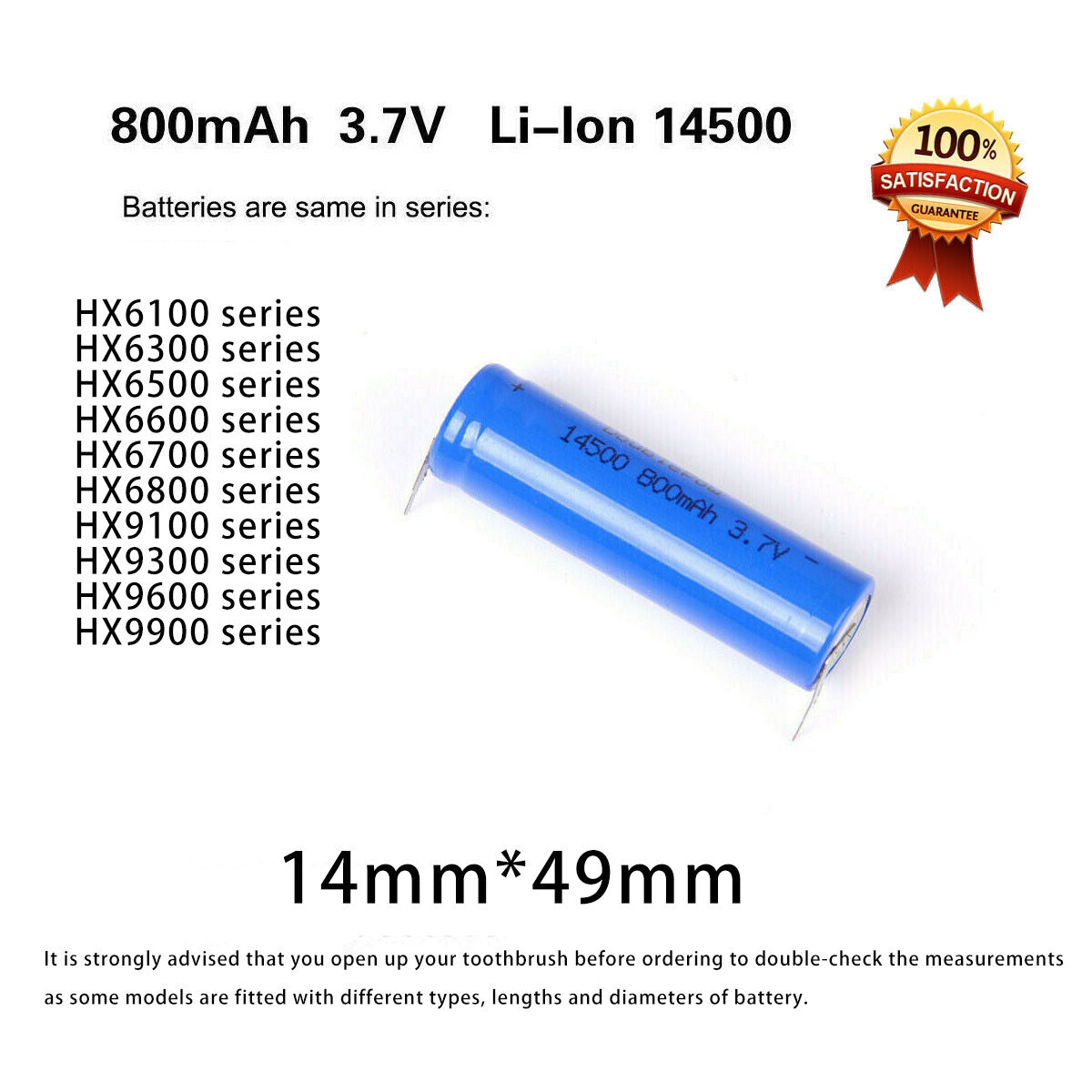 Rechargeable Battery for Philips Sonicare Toothbrush HX680D HX685J HX685K HX685T