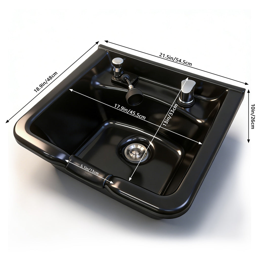 Wall Mount Hair Shampoo Bowl with Vacuum Breaker for Salon Wash Stations