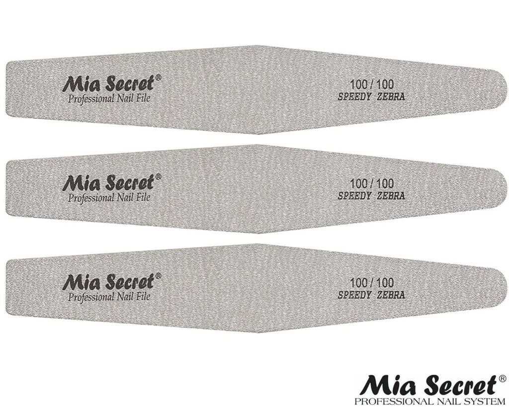 Nail File Set - Professional 100/100 Diamond Speedy Zebra 3 Pack