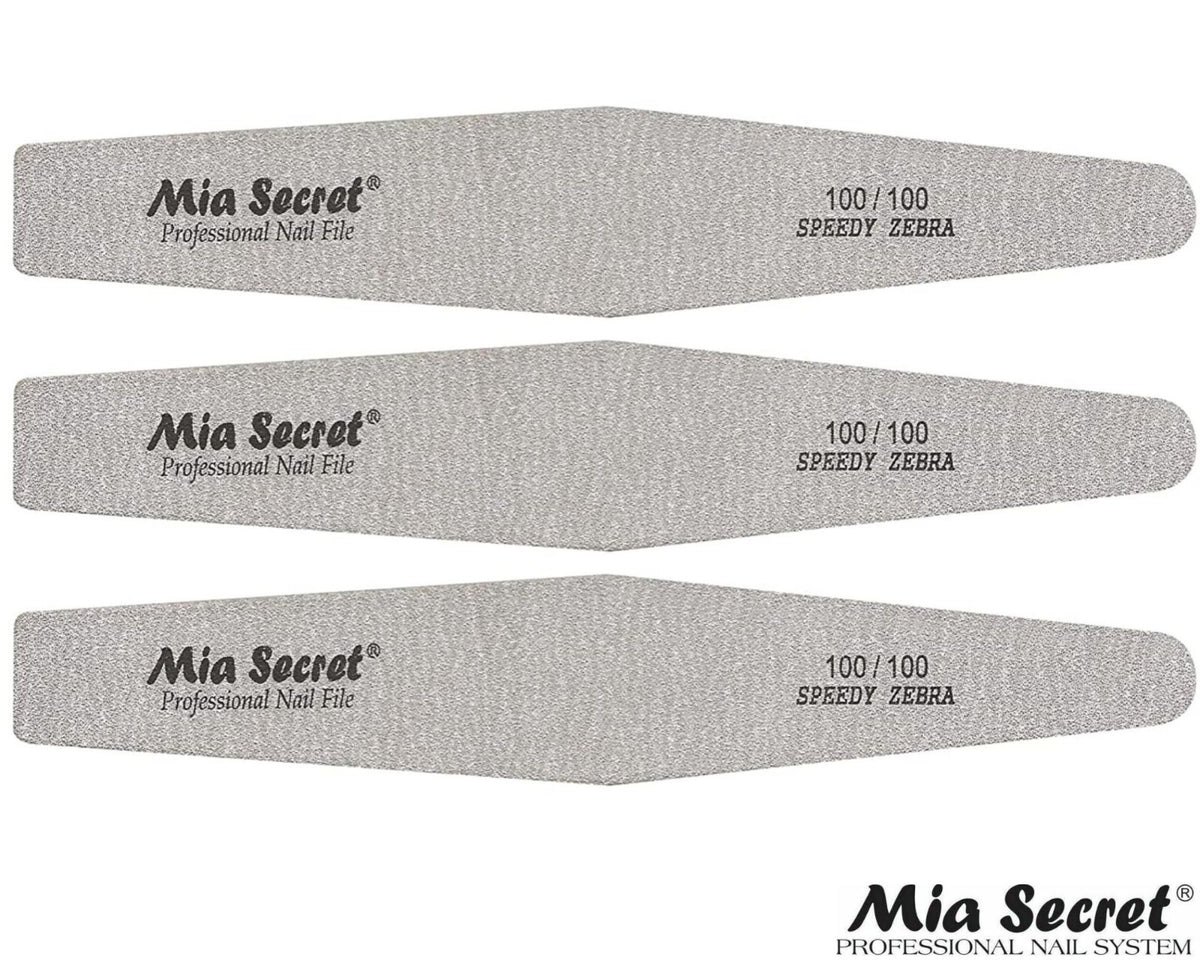 Nail File Set - Professional 100/100 Diamond Speedy Zebra 3 Pack