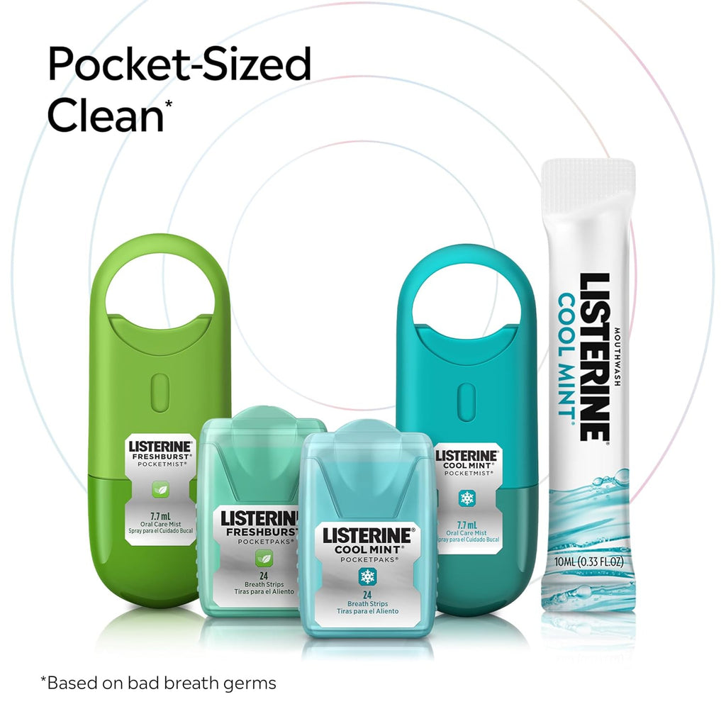 Portable Breath Freshener Spray - Cool Mint, Sugar-Free, Non-Aerosol, 2 Pack