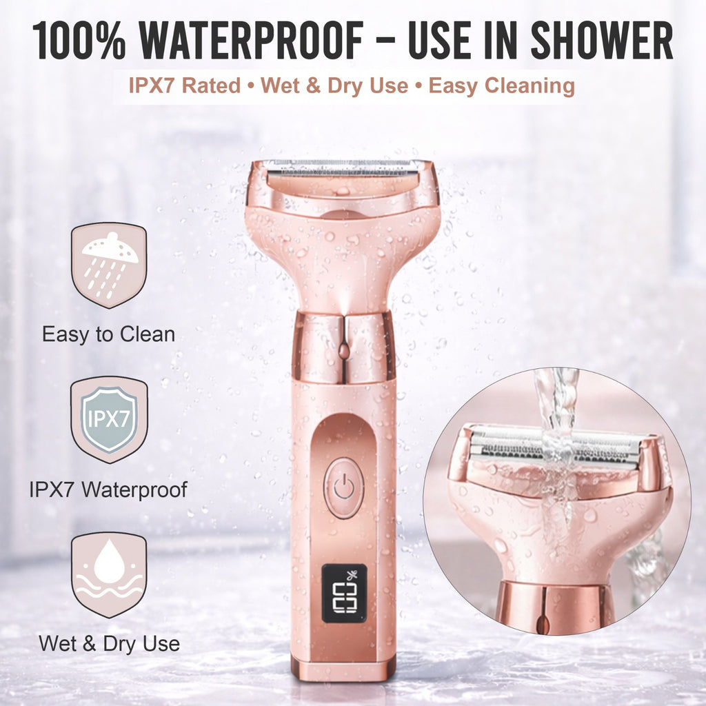 Women's Electric Razor & Trimmer - Waterproof Rechargeable Shaver for Face, Legs, Bikini, Underarms