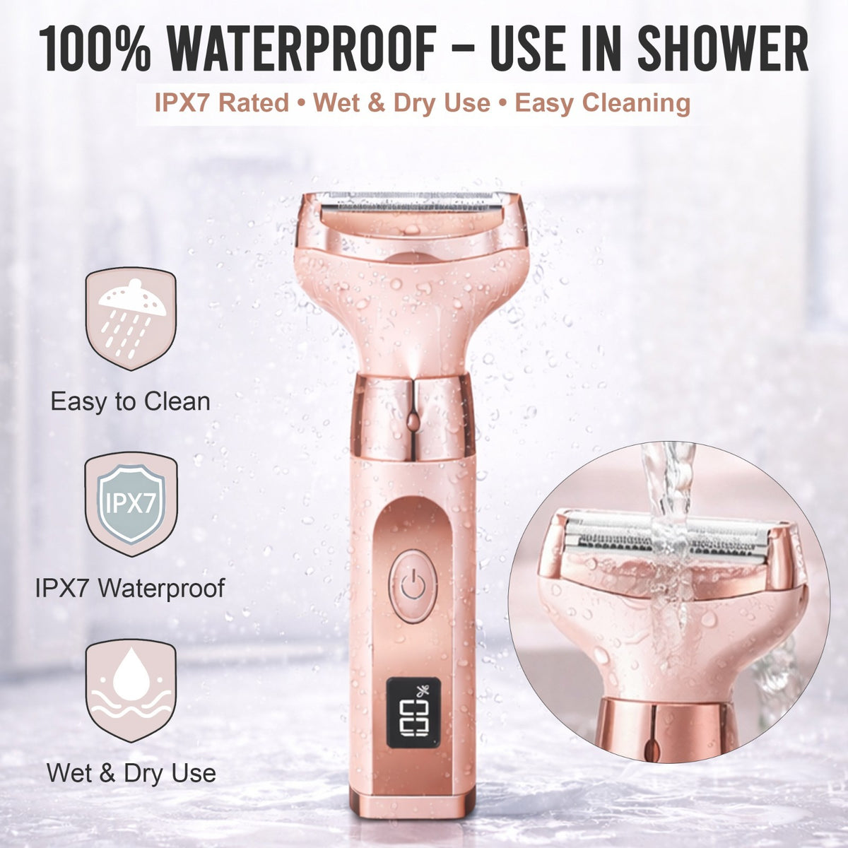 Women's Electric Razor & Trimmer - Waterproof Rechargeable Shaver for Face, Legs, Bikini, Underarms