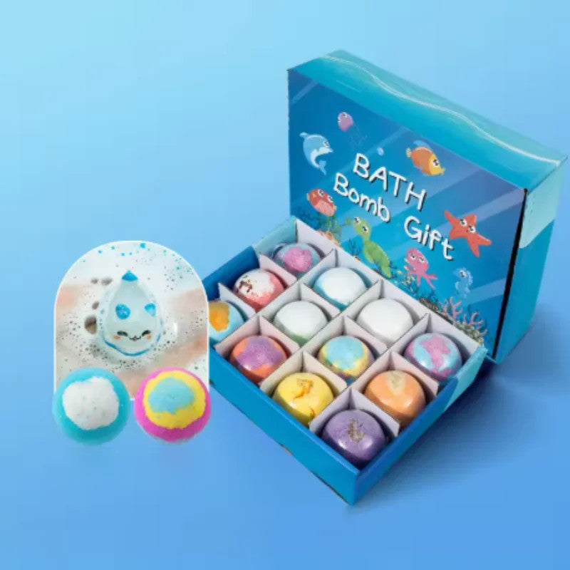 Kids Bath Bomb Set with Surprise Inside - Organic Ocean-Themed Bubble Bath Toys
