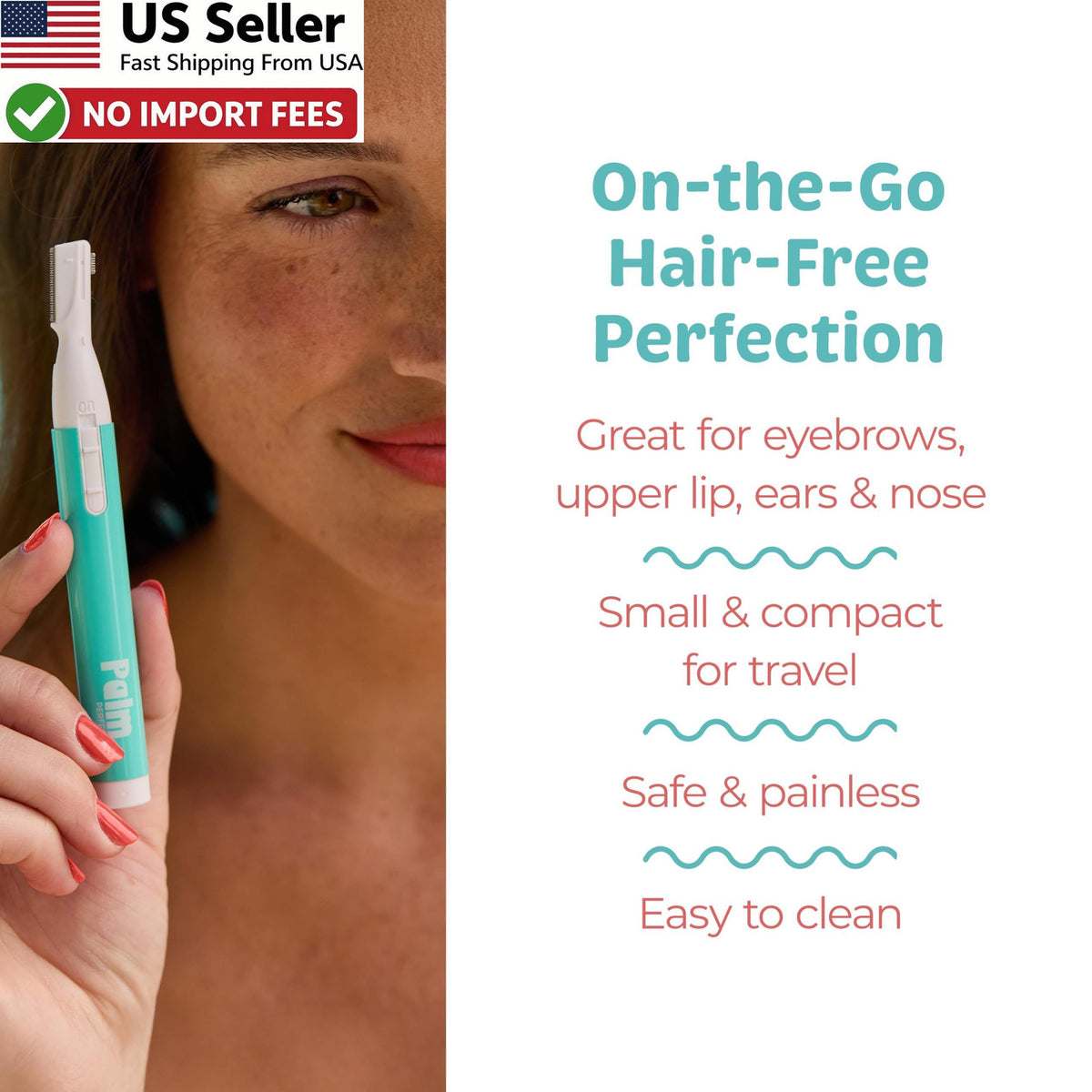 Personal Hair Trimmer for Eyebrows Nose Lip - Painless Grooming Kit