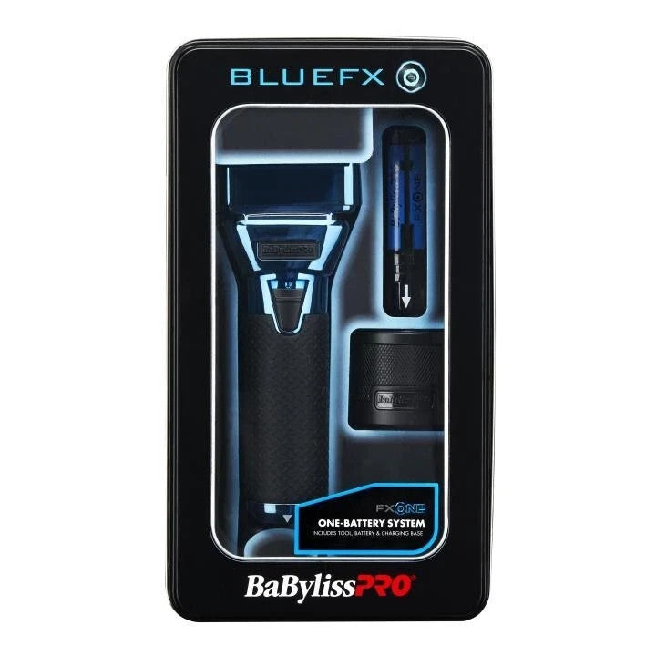 BaBylissPRO FXONE Blue Titanium Double Foil Shaver FX79FSBL - Cordless Electric Razor for Grooming