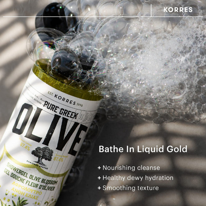 Olive Oil Shower Gel Set - Hydrating Greek Natural Body Wash Trio