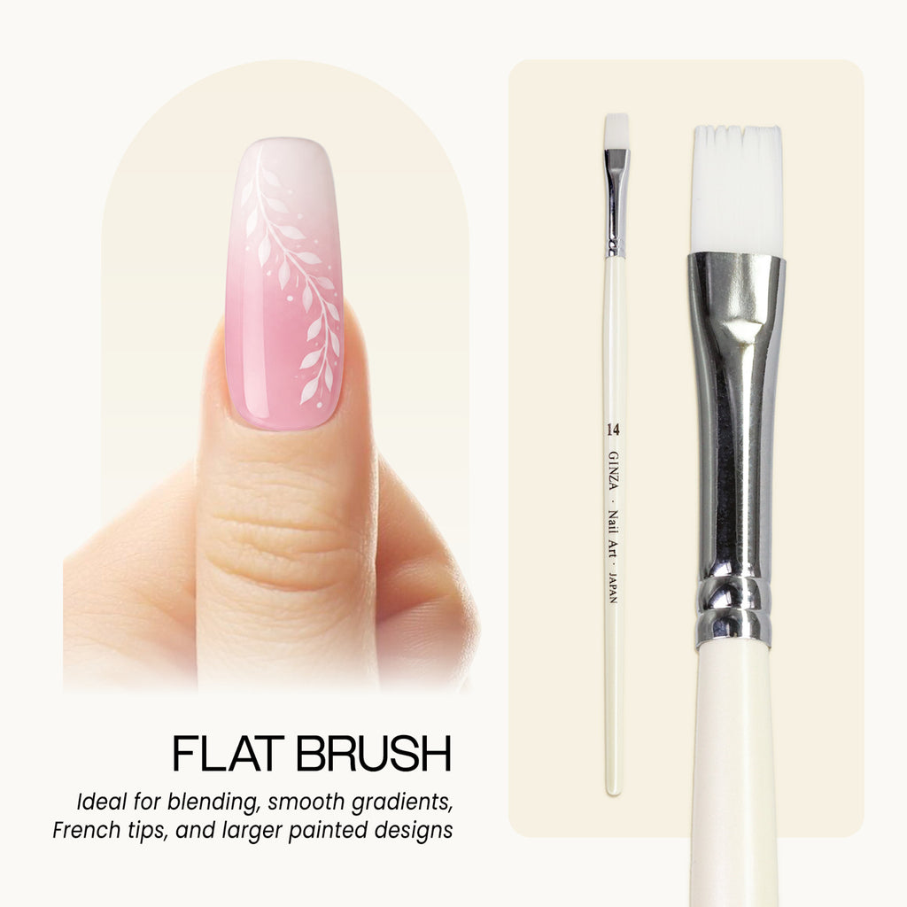 Gel Nail Art Brush with White Wooden Handle - Professional Manicure Tool