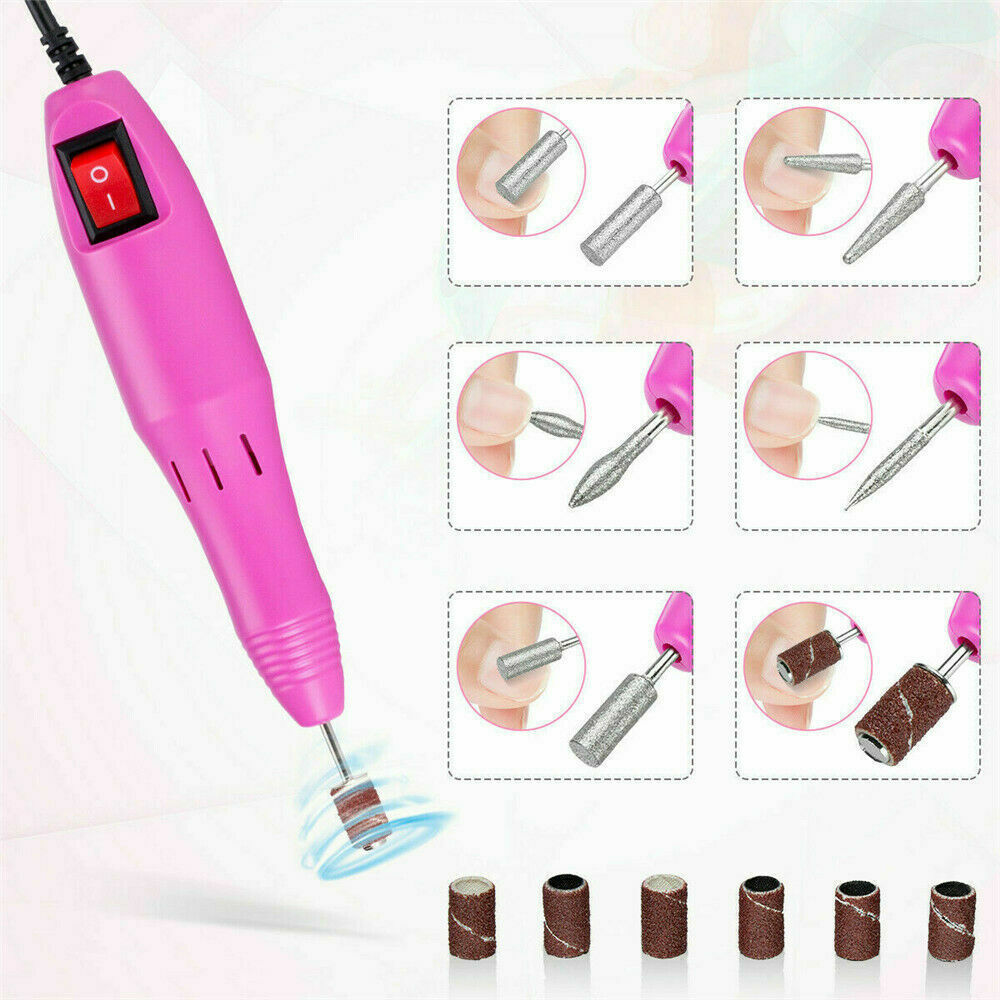 Electric Nail Drill Machine for Manicure Pedicure Acrylic Nails Pink
