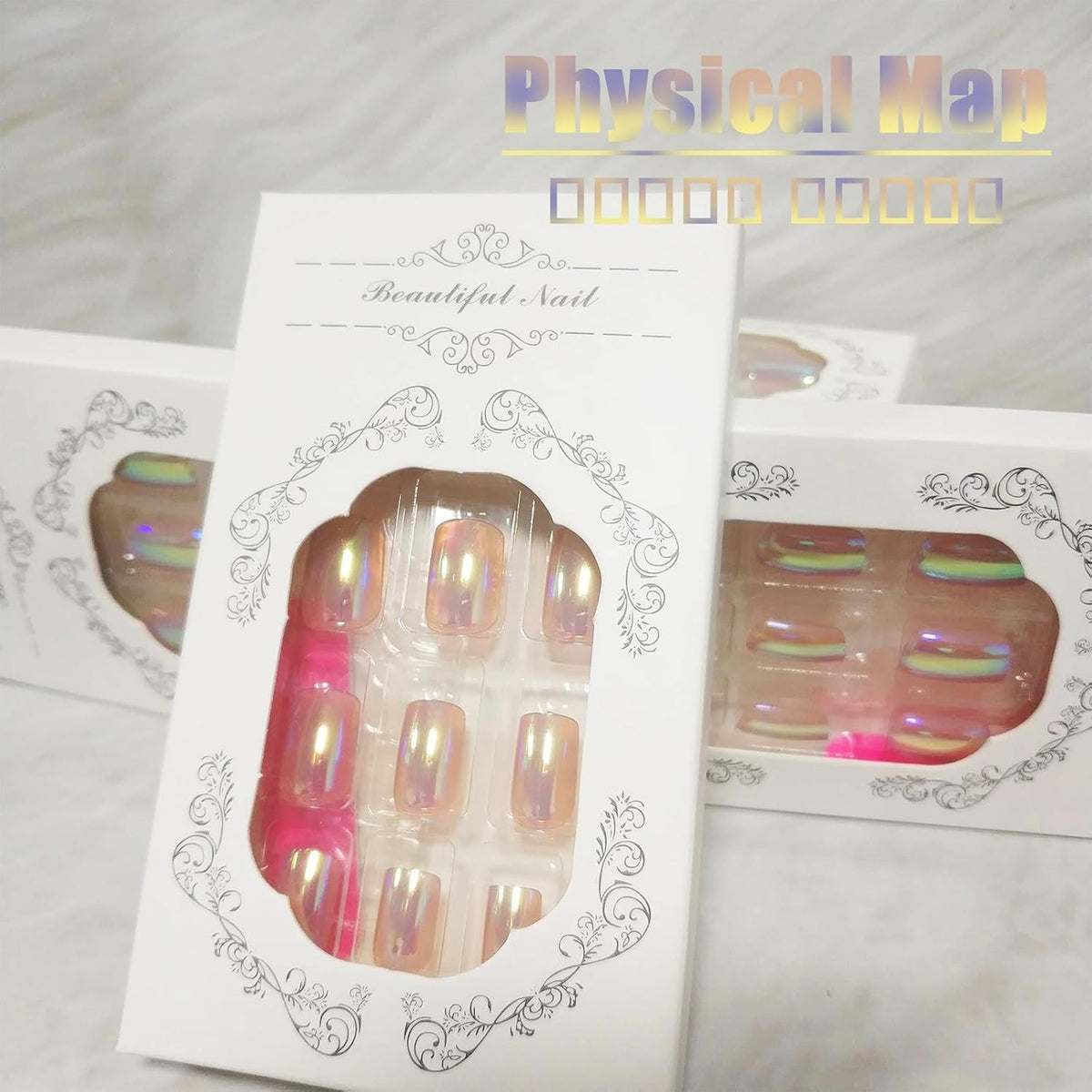 24 Pack Blush Chrome Fake Nails - Salon Quality Press-On Manicure