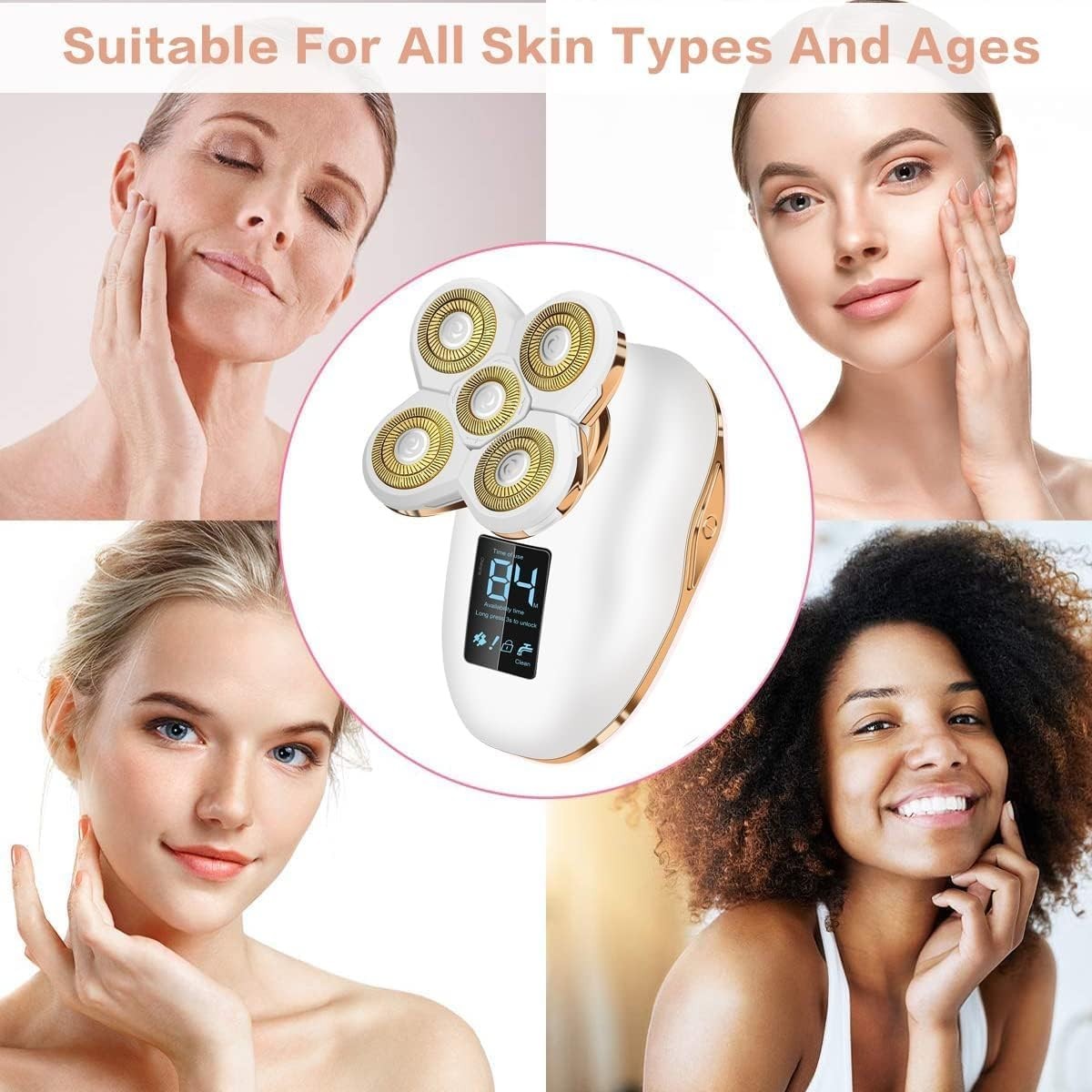 Women’s 5-in-1 Waterproof Electric Razor & Facial Hair Trimmer - Rechargeable