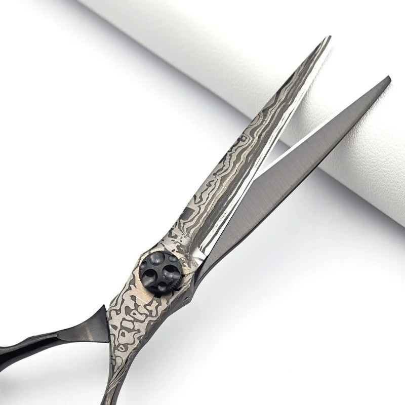 6 Inch VG10 Steel Barber Scissors Haircut & Thinning Shears - Handmade