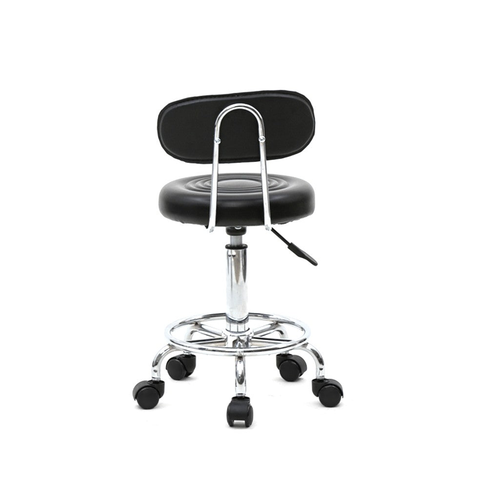 Adjustable Hydraulic Salon Stool with Backrest - Swivel Garage Chair