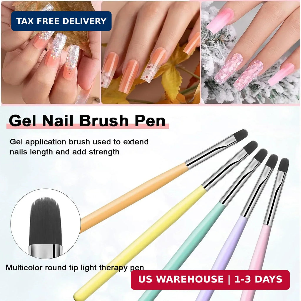 Gel Nail Brush Set - 8 Pcs Acrylic Nail Art Sculpting Brushes for Manicure
