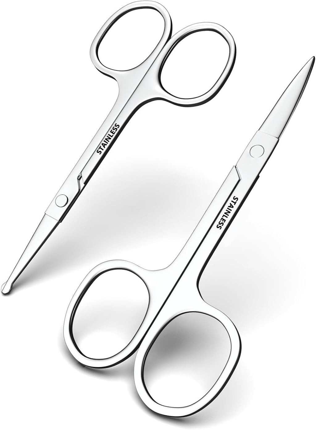 Stainless Steel Facial Grooming Scissors Set for Eyebrow Nose & Beard Trimming