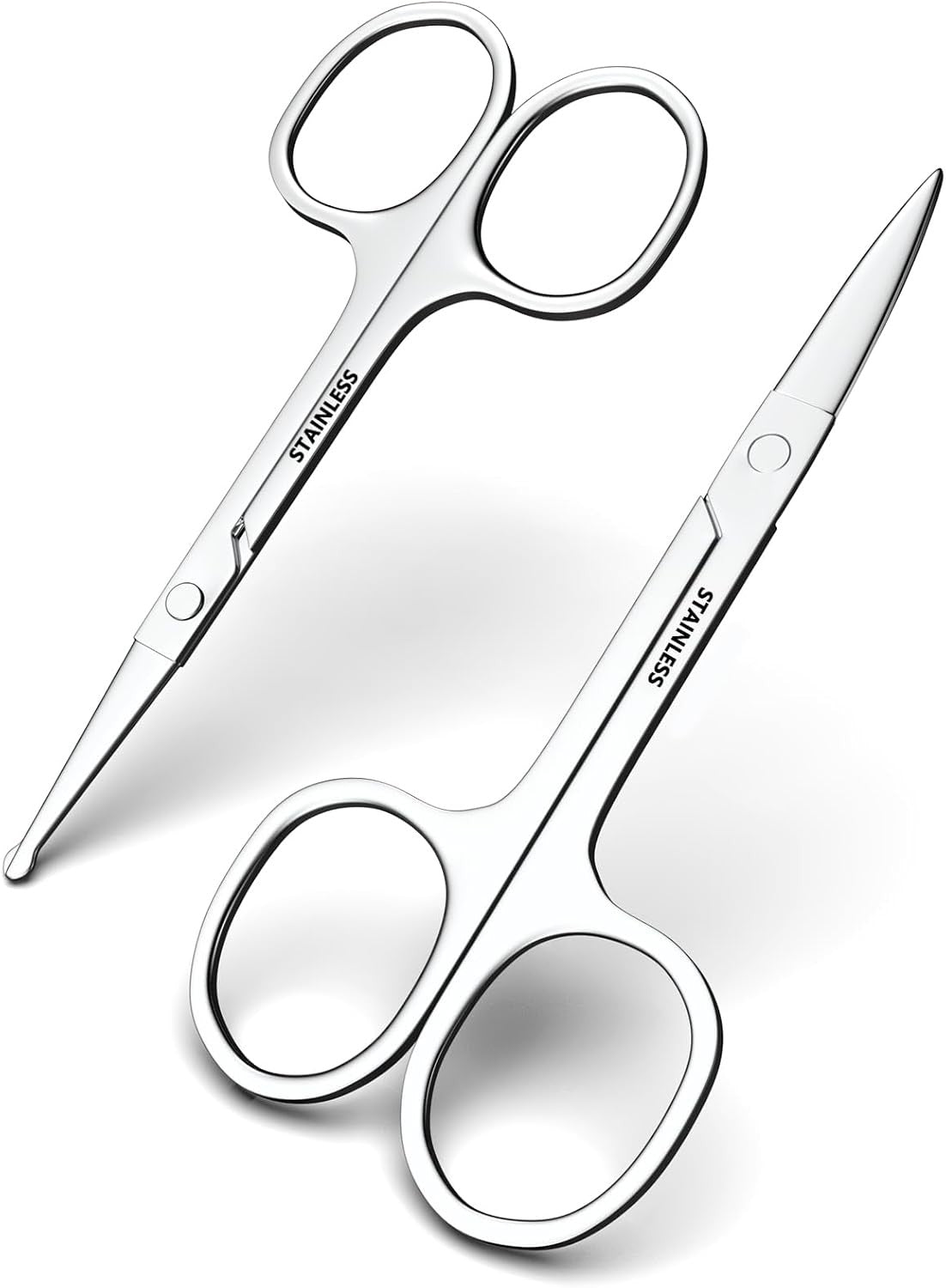 Stainless Steel Facial Grooming Scissors Set for Eyebrow Nose & Beard Trimming