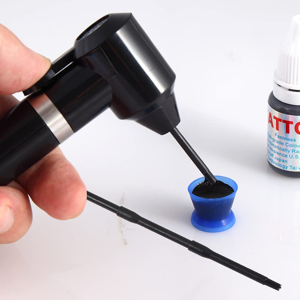 Tattoo Ink Mixer with 100 Mixing Sticks – Eyebrow Color Agitator Machine