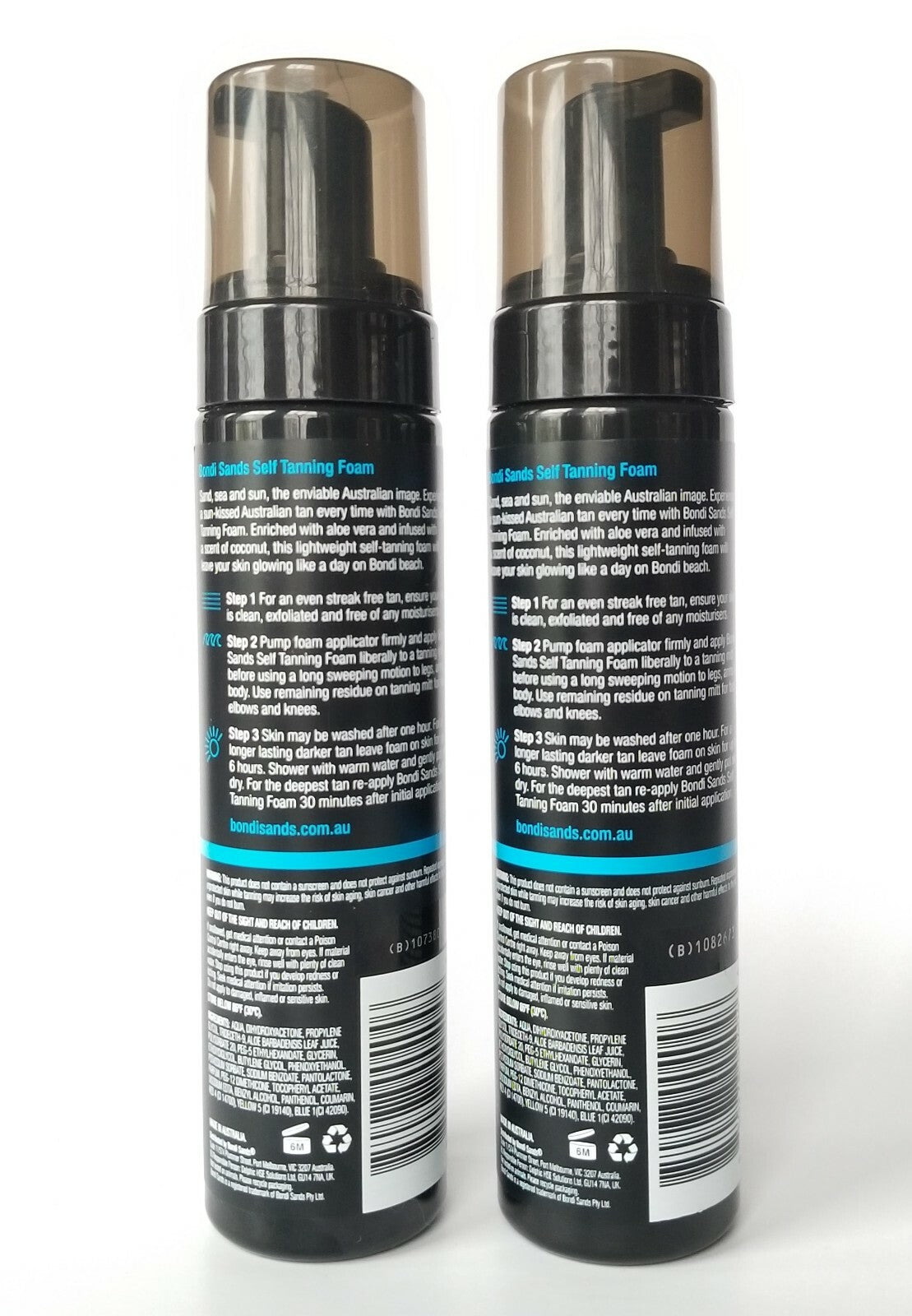 Self Tanning Foam DARK Coconut Scent 2 Pack - Australian Sun-Kissed Glow