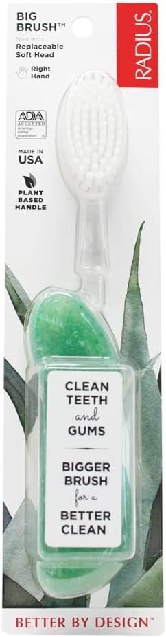 Reusable Big Toothbrush with Replaceable Head - Eco-Friendly Soft Bristle