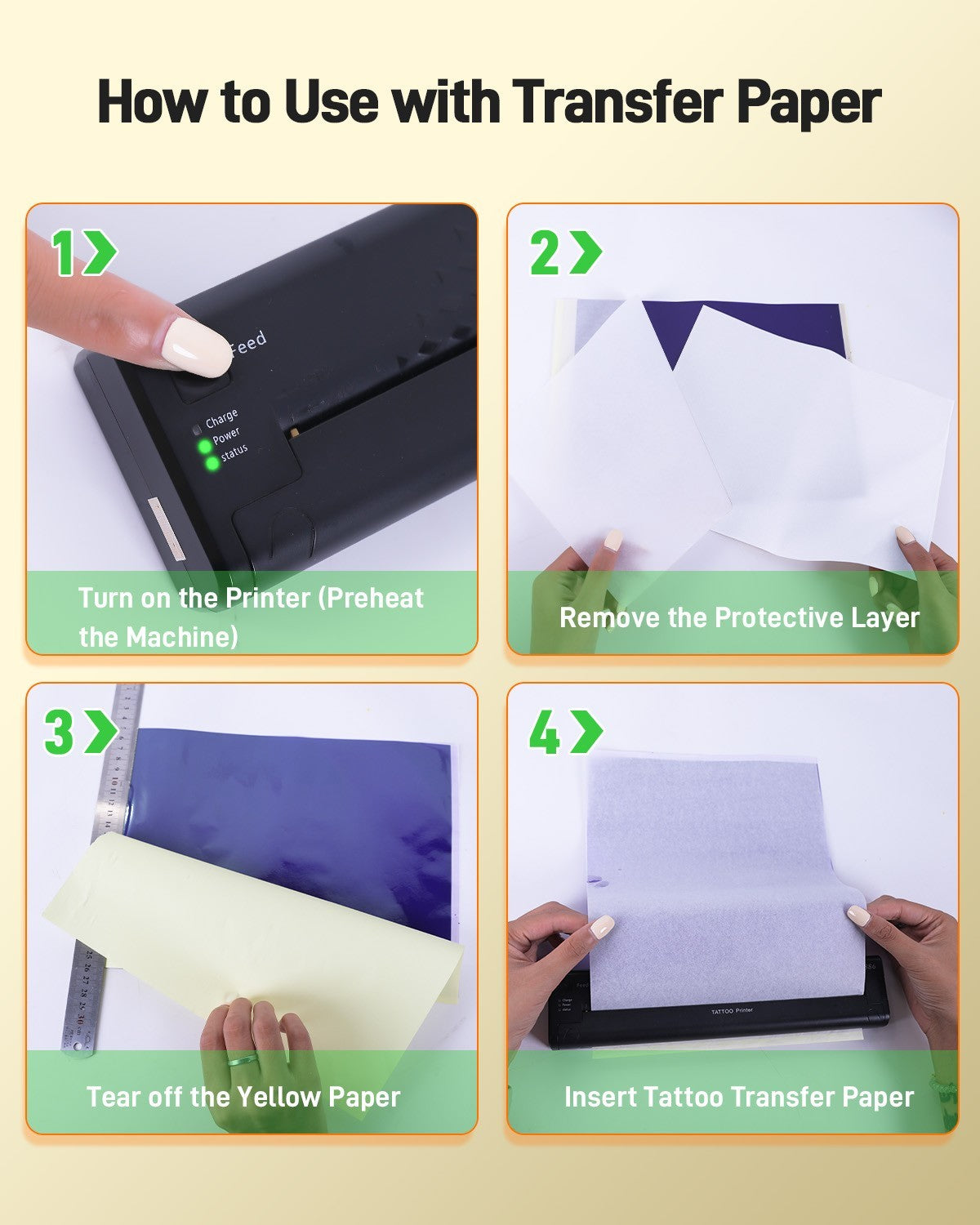Wireless A4 Tattoo Stencil Printer—Thermal Transfer Paper Print, 1200mAh