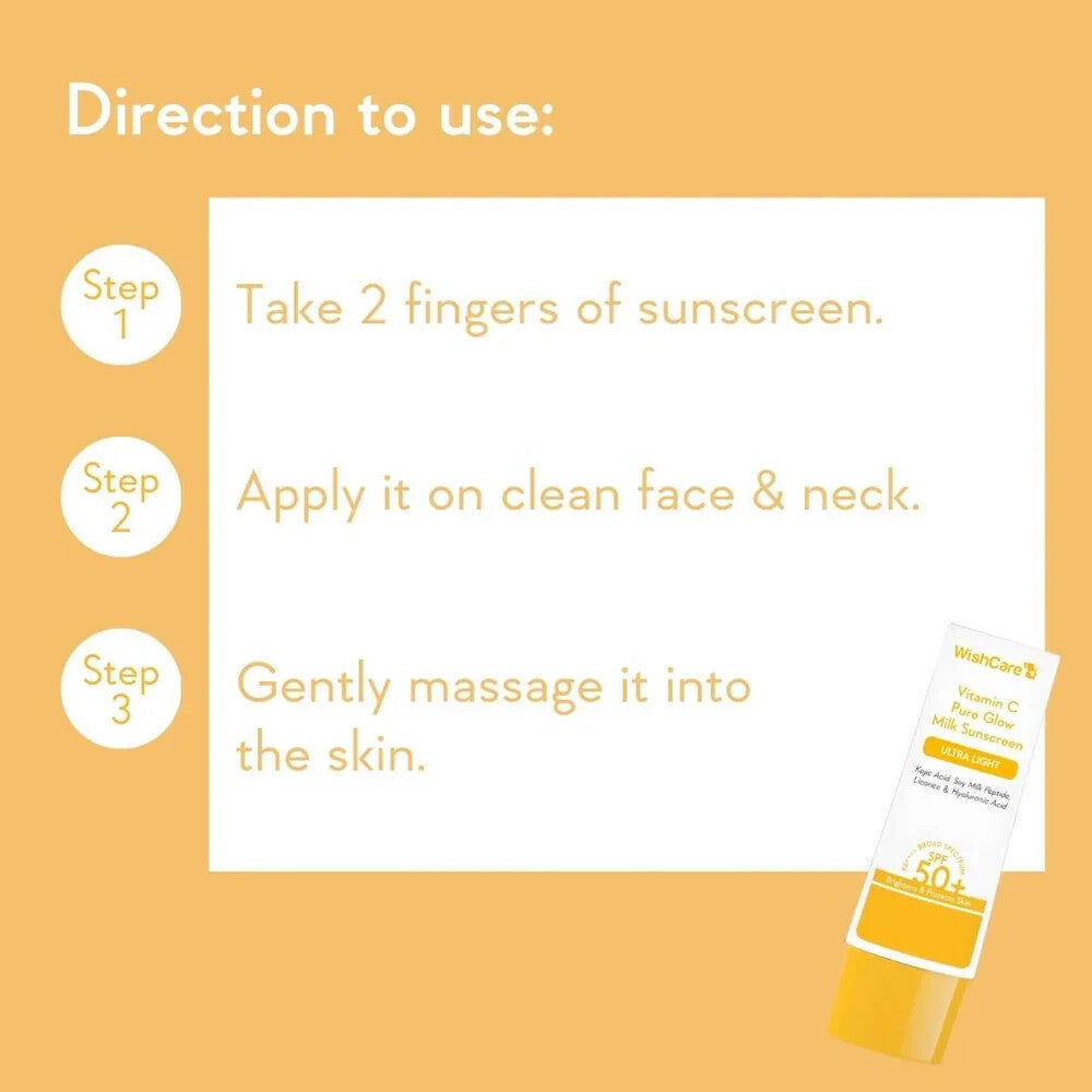 Pure Glow Vitamin C Sun Protection SPF 50 PA++++ Sunscreen Milk - Brightening