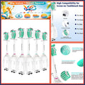 6 Pack Soft Green Sonicare Replacement Brush Heads - Compatible with Screw-On Handles